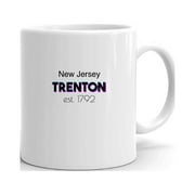 Tri Color Trenton New Jersey Ceramic Dishwasher And Microwave Safe Mug By Undefined Gifts