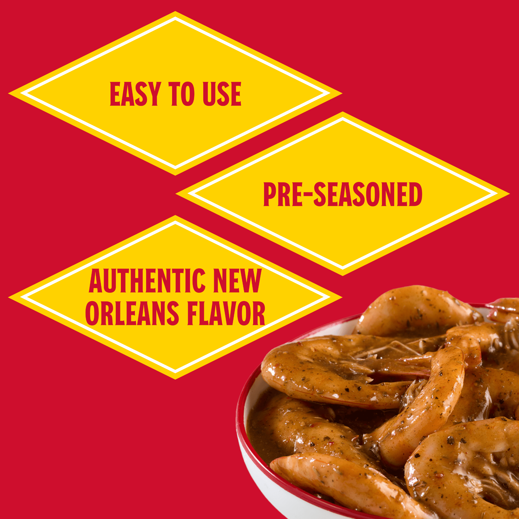 Louisiana Fish Fry Products New Orleans Style BBQ Shrimp Sauce Mix, 1.5 oz Bag, Dairy-Free, Contains Shellfish, Flavorful Shrimp