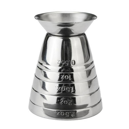 Stainless Steel Silver Measuring Cup Liquid Mini Espresso Shot Glass Multi-purpose Dry Measuring Spoon Up to 2.5oz, 5Tbsp, (Best Steel Shot For Waterfowl)