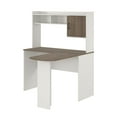 Mainstays LShaped Desk with Hutch, White