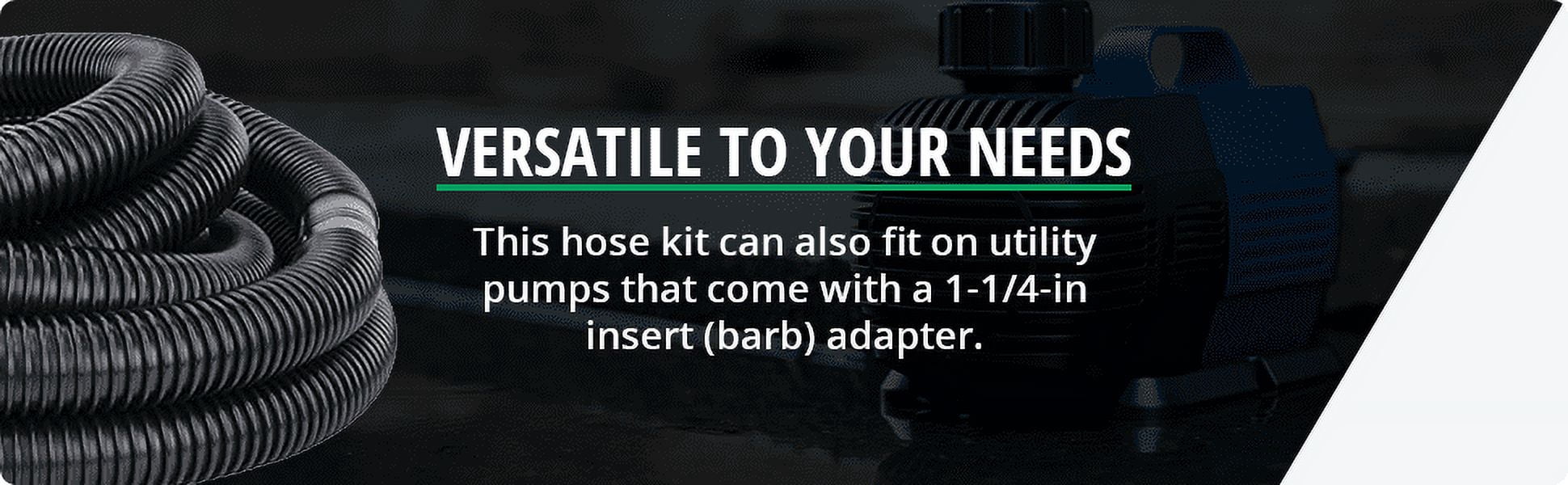 Star Universal Discharge Hose Kit, 1-1/4 Inch Hose with 1-1/2" and 1-1/4" Adapters, 24 feet