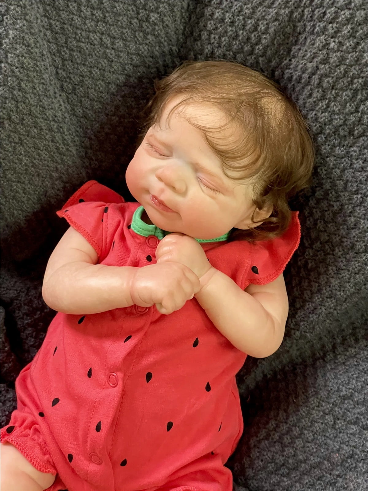 GloTide 19inch/48cm Real baby doll Real Soft Touch Baby Realistic Silicone Reborn Baby Doll With Hand-implanted artificial hair