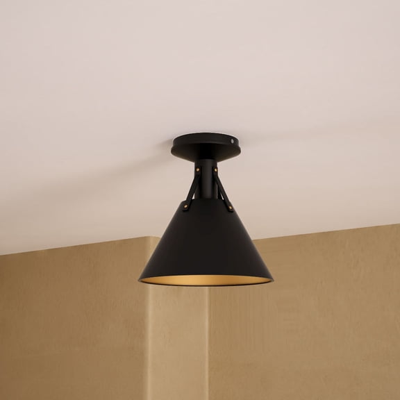 FM584811MB-Alora Lighting-Archer - 1 Light Flush Mount-10 Inches Tall and 9.5 Inches Wide-Matte Black Finish