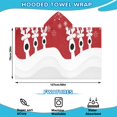 thumbnail image 2 of Red Christmas Reindeer Pattern Hooded Bath Towel，50"x30" for Ages 3 To 12 Kids, Quick Dry Lightweight Soft Microfiber Hood Beach Towel Cover Up for Kids, 2 of 7
