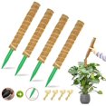 thumbnail image 1 of Polos de musgo para plantas Monstera, polos de musgo de 60 pulgadas para plantas de escalada con polos de plástico, 4 paquetes de 16 pulgadas, soporte de planta de coco para escalar macetas de interio Feliz Sencillez, 1 of 5