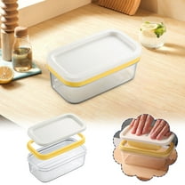 SLMOTUAE Airtight Butter Keeper Container Plastic Butter Dish with Lid Easy-Cut Fridge Storage Box