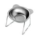 thumbnail image 2 of Comedero elevado de acero inoxidable para perros y gatos | Comedero elevado antideslizante para mascotas | Plato para agua y comida duradero y resistente a la oxidación | Borde ancho de fácil manejo, 2 of 5