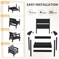 thumbnail image 6 of SERWALL 2PCS Outdoor HDPE Patio Couch Sets with Cushions, Weather-Resistant Patio Furniture for Poolside, Patio, Balcony, Porch & Backyard, Black / Grey, 6 of 10
