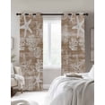 thumbnail image 3 of Brown Coastal Blackout Curtains for Bedroom Living Room, Nautical Starfish Coral Vintage Beach 54 In Long Thermal Insulated Room Darkening Drapes Grommet Window Treatments, 52 x 54 In, 3 of 9
