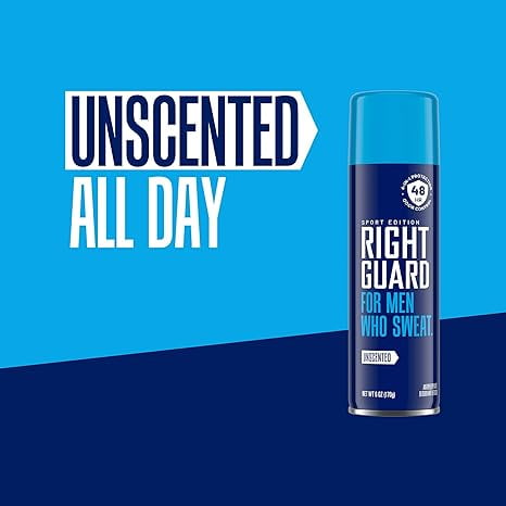 Right Guard Sport Antiperspirant Powder Dry, Unscented, 6 Oz..