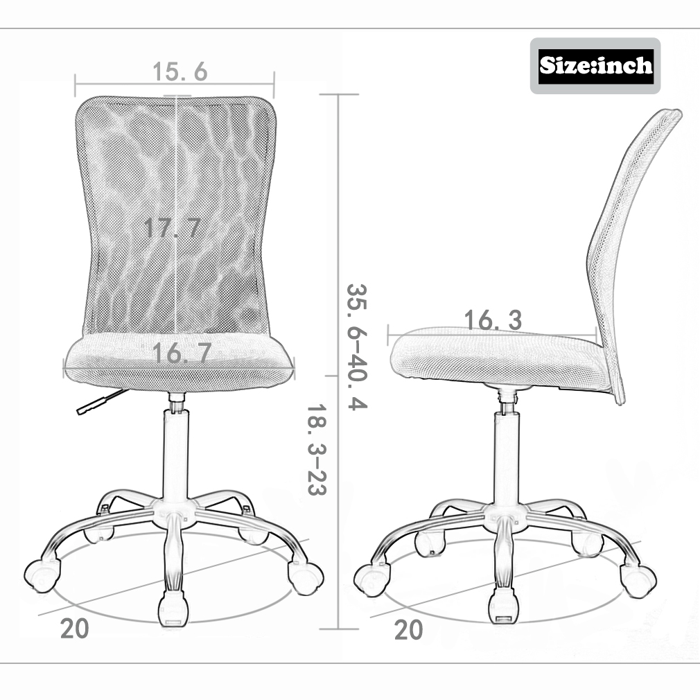 Ergonomic Mesh Office Computer Chair Adjustable Stool Back Support Modern, Black - image 3 of 7