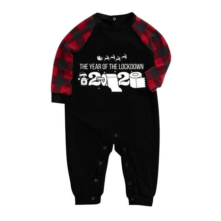 

Christmas Pajamas for Family Letter Printed Romper Jumpsuit Xmas Family Clothes