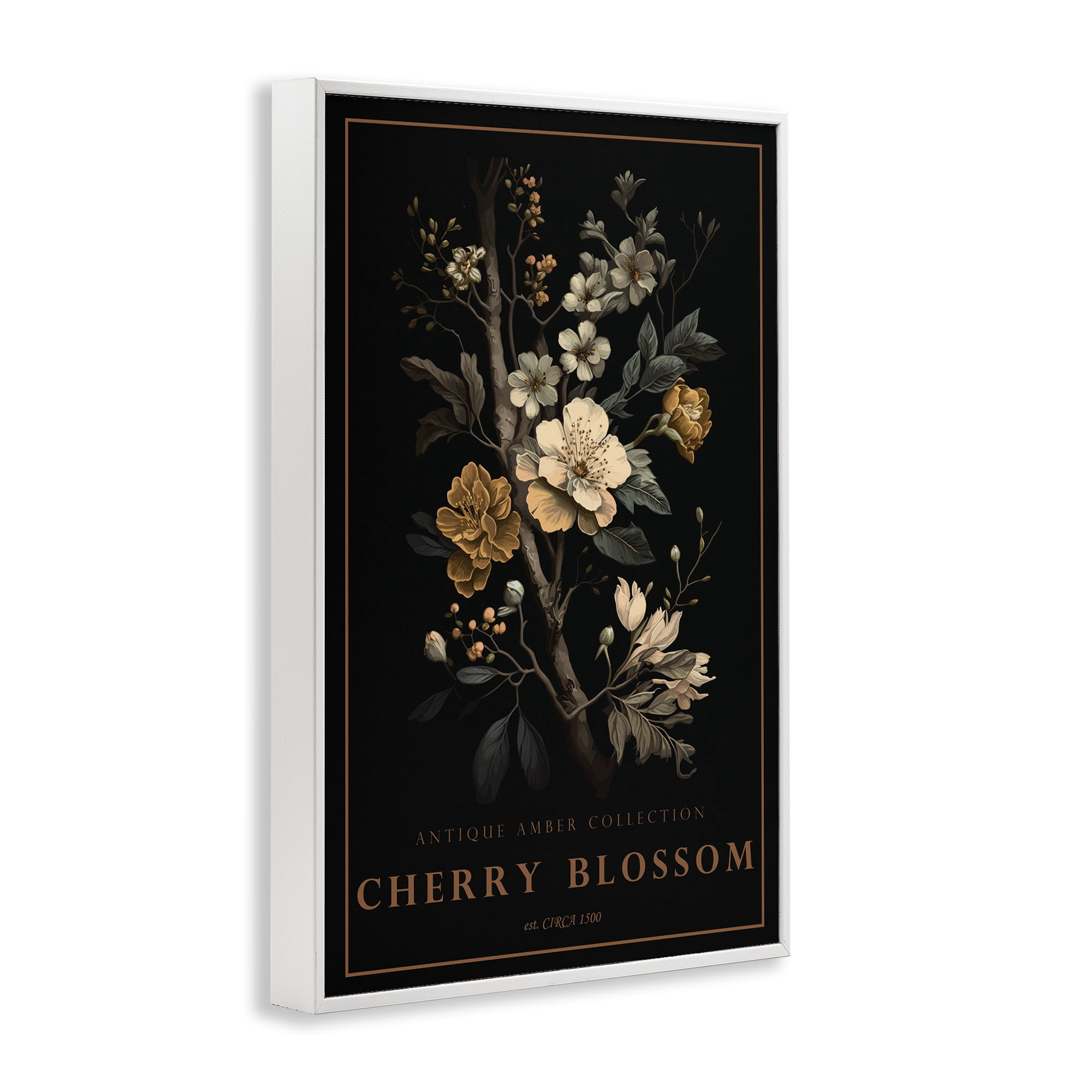 Stupell Industries Antique Cherry Blossom Light White Framed Giclee Art, design by Chris Giampietro