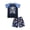 Navy/Light Blue Baseball (Tee & Shorts), variant on Beezizac Boys Summer Pajama Set, 2-Piece Jeep Camo PJs - Short Sleeves & Shorts Soft Sleepwear Size 10