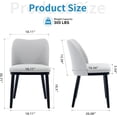 thumbnail image 2 of Set of 2 gray linen - fabric dining sillas con negra wood legs y padded asientos, 2 of 7