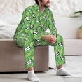 thumbnail image 7 of Salouo Cartoon Panda And Leaf 1 Print Button-Front Long Sleeve Pajama Set for Men, Soft 2Pjs Men's Long Sleeve Sleepwear-Large, 7 of 7