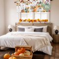 thumbnail image 3 of Thanksgiving Pumpkin Orange Maple Leaf Curtain Valances for Kitchen Windows,Short Valance Autumn Sunflower on White Small Window Treatment for Living Room Bathroom Bedroom,54" x 18"-1 Panel, 3 of 9