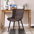 thumbnail image 5 of YOUNIKE Soft Dining Chair Set of 2 Brown Faux Leather Upholstered Full Back Side Chair, 5 of 8