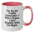 thumbnail image 2 of Air Traffic Controller Funny Quote Two Tone Coffee Mug, Gifts from Friends for Air Traffic Controllers Birthday Unique Gifts, 2 of 4