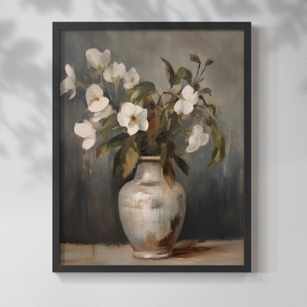 Vintage Floral Print XXII - 14in. x 11in. Vintage Framed Print in Black Wood Frame