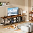 thumbnail image 2 of TV Stand for TVs up to 70 Inch, 63 Inch Entertainment Center with Open Storage Shelves, Television Stand with Soundbar Shelf for Living Room, Bedroom, Rustic Brown, 2 of 6