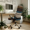 thumbnail image 3 of ZIATUBLES Computer Office Chair Cover Soft Washable Home Desk Rotating Chair Covers Universal Stretchable Chair Protector Cover for High Back Chair Seat Backrest, S, Tribal Patchwork Pattern, 3 of 7