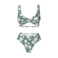 thumbnail image 4 of Daiia Flower Women's Bikini Set Two Piece Swimsuit High Waisted Bikini Adjustable Straps Bikini Perfect for Beach, Pool, and Summer Vacation-, 4 of 9