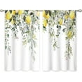 thumbnail image 4 of 2Pcs Eucalyptus Botanical Leaves Floral Kitchen Window Curtains Over Sink Boho Farmhouse Flower Leaf Small Window Treatment Sage Green Cafe Short Curtains for Bathroom, 4 of 5