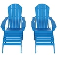 thumbnail image 4 of Polytrends  Laguna Hdpe All Weather Outdoor Patio Foldable Adirondack Chairs With Ottomans (5-Piece Set) Pacific Blue, 4 of 5