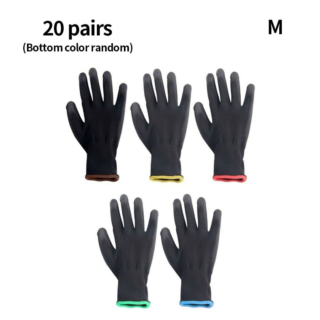100 Pairs Black PU Precise Palm Coated Safety Work Gloves Size 10/XL 