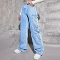 thumbnail image 4 of Sngxgn Womens Mid Waist Bell Bottom Stretchy Flare Jeans Pants(Light Blue,L), 4 of 4