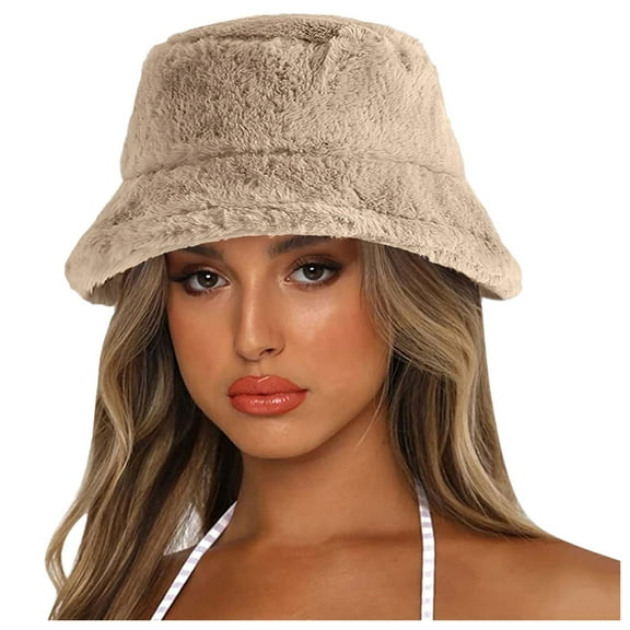 Yanyanz Bucket Hats for Women, Warm Bucket Color Men Thick Bucket Hat Hat Cap for Women Basin Winter Solid Baseball Caps, Hat Khaki One Size