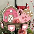 thumbnail image 5 of SeekLGT Valentine Tiered Tray Decor Set Farmhouse Wooden Mini Signs Red Pink Heart Truck Gnome Love Blocks for Valentine’s Day Home Table Shelf, 5 of 7