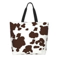 thumbnail image 1 of Balery Brown Cow Bolsa Tote Estilo Estético con Cremalleras, Bolsa de Hombro, Bolsa de Compras Grande y Plegable, 1 of 8