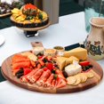 thumbnail image 3 of 21"x16" Xl Extra Large Wood Board With Handle Round Wooden Charcuterie Boards Meat Chopping Bread Serving Cheese Platter Big Pizza For Kitchen Carving Butcher, 3 of 7