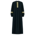 thumbnail image 3 of Jhaoyu Robes Musulmanes pour Filles, Abaya à Col Rond, Manches Longues, Robe Maxi pour Fête à Thème Ramadan, Mascarade, Bleu Marine 16, 3 of 7