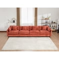thumbnail image 3 of Newest Cloud Sofa 4 Seats (Ottoman is not included), Modern Sectional Couch, for Living Room Bedroom and Apartment, Comfy Double Layer Upholstered Seat Cushion, Breathable Chenille Fabric,Orange, 3 of 9