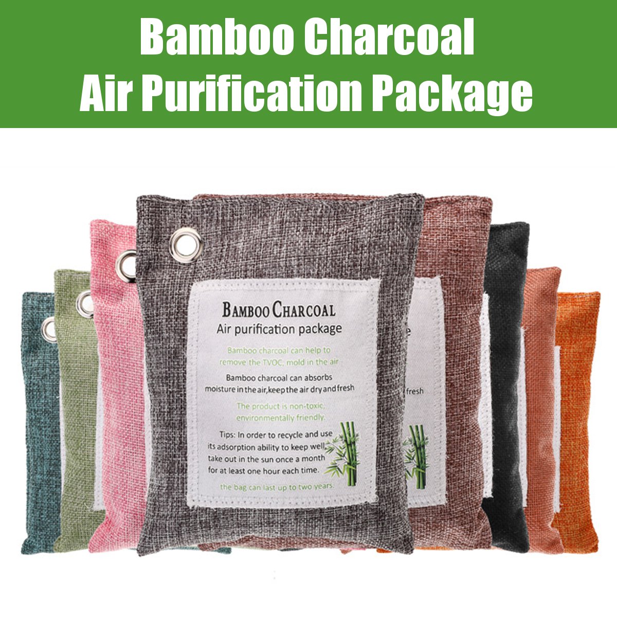 0.5Ib/Bags Bamboo Charcoal Air Purifying Bag, Activated Charcoal Bags
