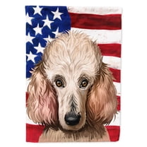 Poodle Dog American Flag Garden Flag