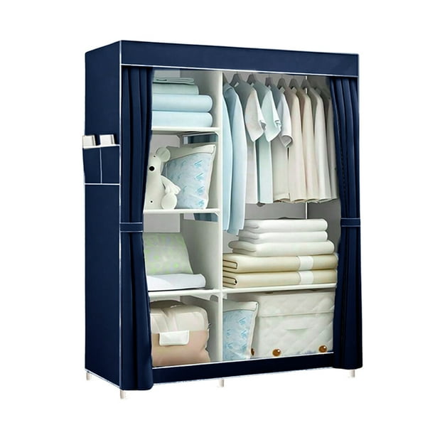 Closet Organizador de Ropa | Armario Armable | Ropero Portátil Amplio | Acero Inoxidable | Tela Impermeable