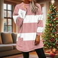 thumbnail image 5 of Womens Long Length Fall Clothes, Long Sleeve Pullover for Women Plus Size Fashion Warm Fleece Color Patchwork Crewneck Sweatshirts with Pockets, 5 of 6