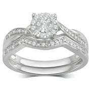 Forever Bride Infinity-Inspired 1/5ct Diamond Engagement & Wedding Ring Set, Sterling Silver