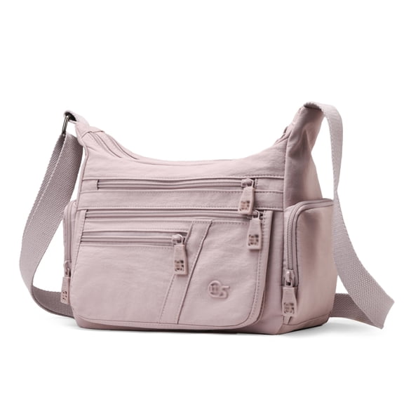 Multi-Layer Zipper Crossbody Bag for Women, Lightweight Casual Shoulder Purse with Adjustable Strap Trendy Everyday Handbag for Work School Travel