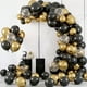 thumbnail image 2 of Set de globos negros y dorados, 47 piezas, 30 cm, látex metálico, 2 of 2