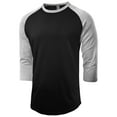 thumbnail image 2 of Ma Croix Men's Basic Baseball Raglan 3/4 Sleeve T-Shirts, 2 of 5