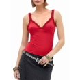 thumbnail image 2 of Women'S Lace Tank Top Deep Plunge V Neck Tops Going Out Crop Shirt Summer Camisole Red S, 2 of 8