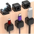 thumbnail image 2 of 1/3/6PCS Magnetic Cable Clips Cable Smooth Adjustable Cord Holder Under Desk Cable Management Wire Keeper Cable Organizer Holder 6PCS White, 2 of 6
