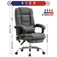 thumbnail image 2 of JONPONY Big and Tall Office Chair 500LBS Executive Office Chair Massage and Footrest Ergonomic Computer Desk Chair Reclining High Back Leather Office Chair Lumbar Back Support Swivel Rolling,Grey, 2 of 14