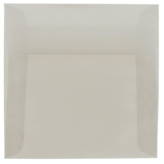 JAM Paper 6 x 6 Translucent Envelopes, Platinum, 25/Pack