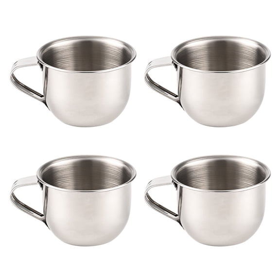 Set Of 4 Small 304 Stainless Steel Cups Portable And Easy To Clean Drinkware For Kitchen Picnics Travel